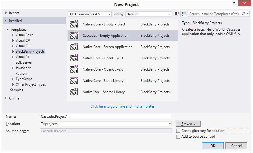 BlackBerry Visual Studio Plugin Preview